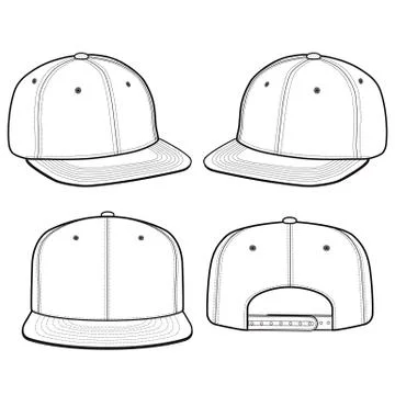 SNAPBACK Cap Fashion flat vector mockup design Stock Illustration