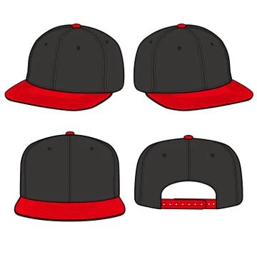 SNAPBACK Cap Fashion flat vector mockup design3 Stock Illustration