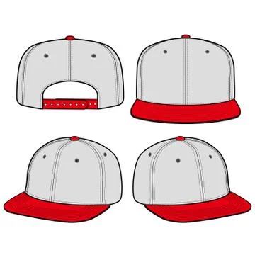 SNAPBACK Cap Fashion flat vector mockup design5 Stock Illustration