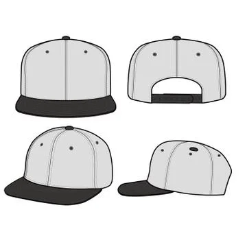 SNAPBACK Cap Fashion flat vector mockup design7 스톡 일러스트