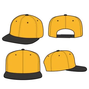 SNAPBACK Cap Fashion flat vector mockup design8 스톡 일러스트
