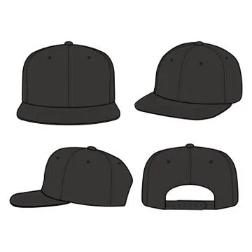 SNAPBACK Cap Fashion flat vector mockup design10 Illustrazione stock