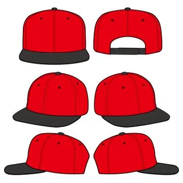 SNAPBACK Cap Fashion flat vector mockup design9 스톡 일러스트