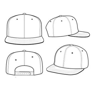 SNAPBACK Cap Fashion flat vector mockup design12 스톡 일러스트