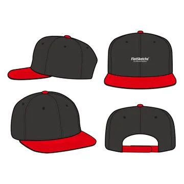 SNAPBACK Cap Fashion flat vector mockup design13 스톡 일러스트