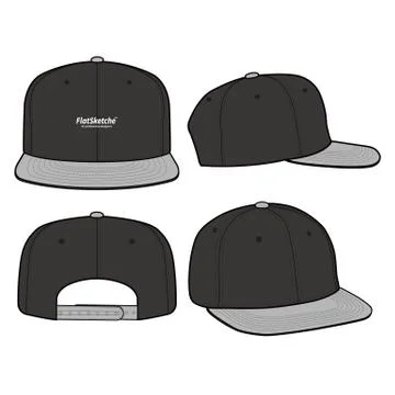 SNAPBACK Cap Fashion flat vector mockup design14 스톡 일러스트