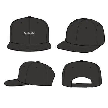 SNAPBACK Cap Fashion flat vector mockup design15 Stock Illustration