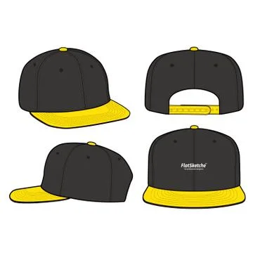 SNAPBACK Cap Fashion flat vector mockup design17 Illustrazione stock
