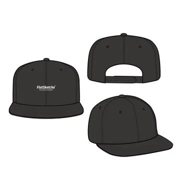 SNAPBACK Cap Fashion flat vector mockup design18 스톡 일러스트