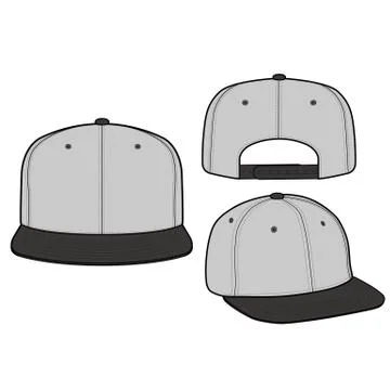 SNAPBACK Cap Fashion flat vector mockup design20 Stock Illustration