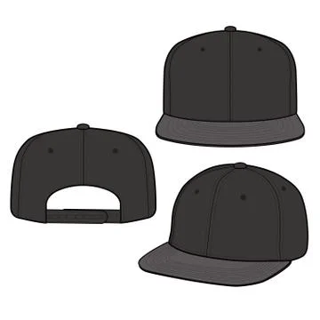 SNAPBACK Cap Fashion flat vector mockup design21 Stock Illustration