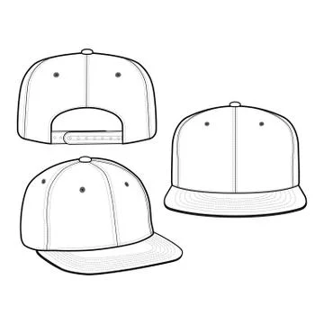 SNAPBACK Cap Fashion flat vector mockup design22 스톡 일러스트