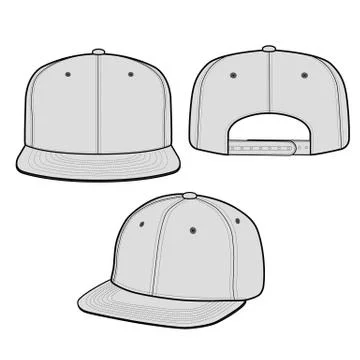 SNAPBACK Cap Fashion flat vector mockup design23 스톡 일러스트