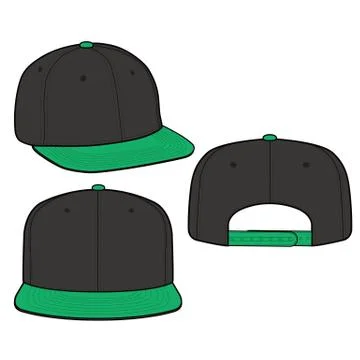 SNAPBACK Cap Fashion flat vector mockup design24 Stock Illustration