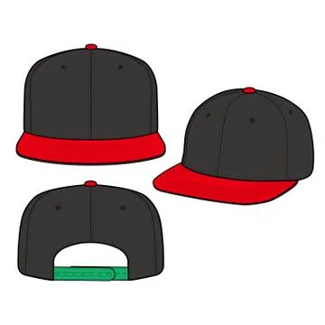 SNAPBACK Cap Fashion flat vector mockup design25 스톡 일러스트