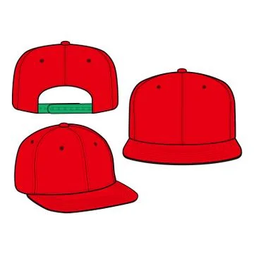 SNAPBACK Cap Fashion flat vector mockup design26 스톡 일러스트