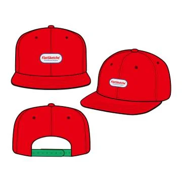 SNAPBACK Cap Fashion flat vector mockup design27 스톡 일러스트