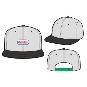 SNAPBACK Cap Fashion flat vector mockup design29 Stock Illustration