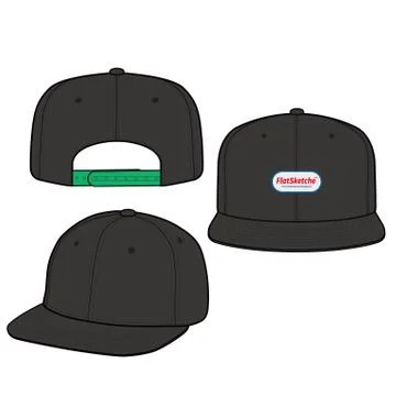 SNAPBACK Cap Fashion flat vector mockup design30 Stock Illustration