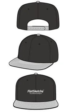 SNAPBACK Cap Fashion flat vector mockup design32 (2) Illustrazione stock