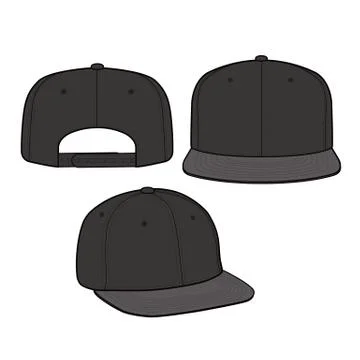 SNAPBACK Cap Fashion flat vector mockup design34 스톡 일러스트