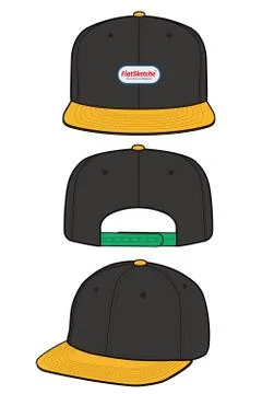 SNAPBACK Cap Fashion flat vector mockup design31 스톡 일러스트