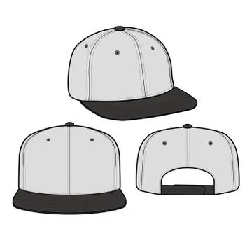 SNAPBACK Cap Fashion flat vector mockup design35 스톡 일러스트