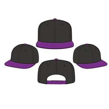 SNAPBACK Cap Fashion flat vector mockup design37 Stock Illustration