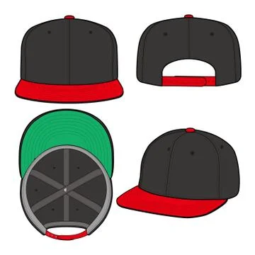 SNAPBACK Cap Fashion flat vector mockup design40 스톡 일러스트