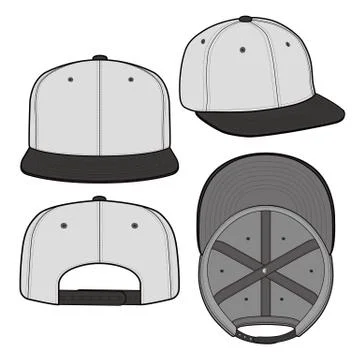 SNAPBACK Cap Fashion flat vector mockup design43 Stock Illustration