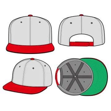 SNAPBACK Cap Fashion flat vector mockup design42 스톡 일러스트