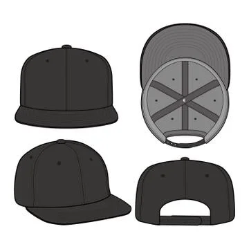 SNAPBACK Cap Fashion flat vector mockup design44 스톡 일러스트