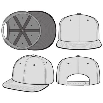 SNAPBACK Cap Fashion flat vector mockup design46 Stock Illustration