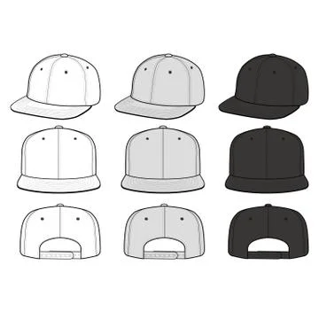 SNAPBACK Cap Fashion flat vector mockup design52 스톡 일러스트