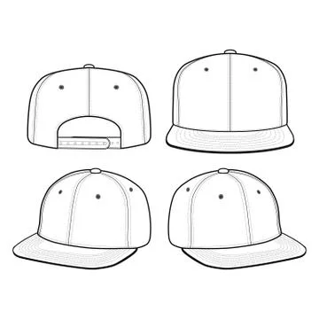 SNAPBACK Cap Fashion flat vector mockup design59 Stock Illustration