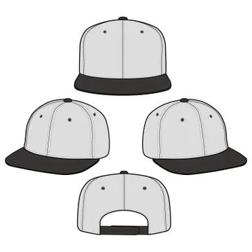 SNAPBACK Cap Fashion flat vector mockup design61 Stock Illustration