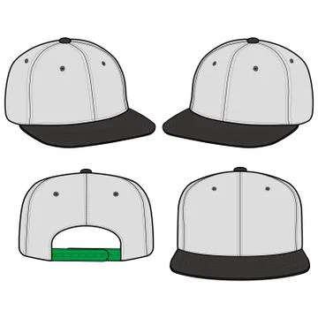 SNAPBACK Cap Fashion flat vector mockup design60 Stock Illustration