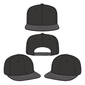 SNAPBACK Cap Fashion flat vector mockup design62 Stock Illustration
