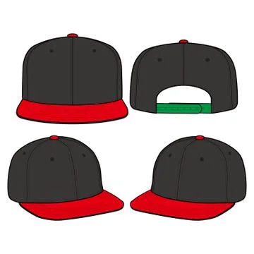 SNAPBACK Cap Fashion flat vector mockup design64 스톡 일러스트