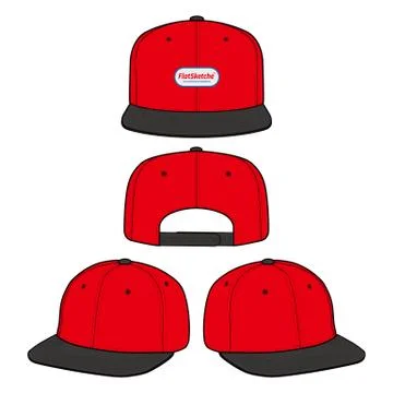 SNAPBACK Cap Fashion flat vector mockup design66 스톡 일러스트