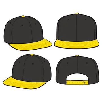 SNAPBACK Cap Fashion flat vector mockup design63 Stock Illustration
