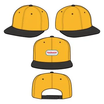 SNAPBACK Cap Fashion flat vector mockup design65 스톡 일러스트