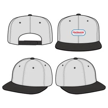 SNAPBACK Cap Fashion flat vector mockup design67 스톡 일러스트