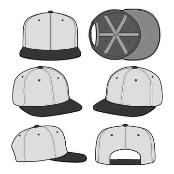 SNAPBACK Cap Fashion flat vector mockup design72 스톡 일러스트
