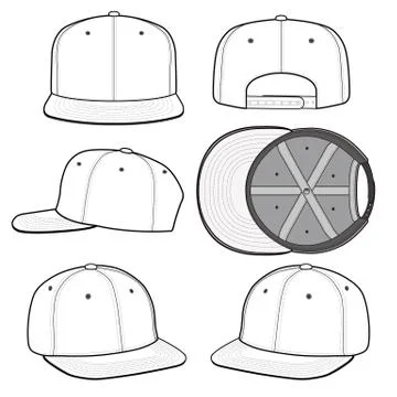 SNAPBACK Cap Fashion flat vector mockup design71 스톡 일러스트