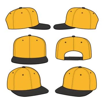 SNAPBACK Cap Fashion flat vector mockup design73 Illustrazione stock