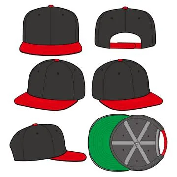 SNAPBACK Cap Fashion flat vector mockup design70 스톡 일러스트