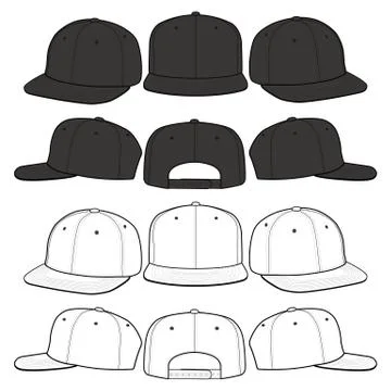 SNAPBACK Cap Fashion flat vector mockup design75 Stock Illustration