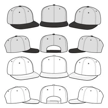 SNAPBACK Cap Fashion flat vector mockup design76 Stock Illustration