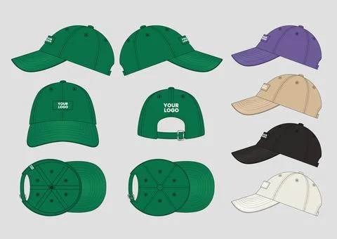 Snapback Cap Tech Pack Design, Perfect for Your Cap Brand Concept Stock Illustration